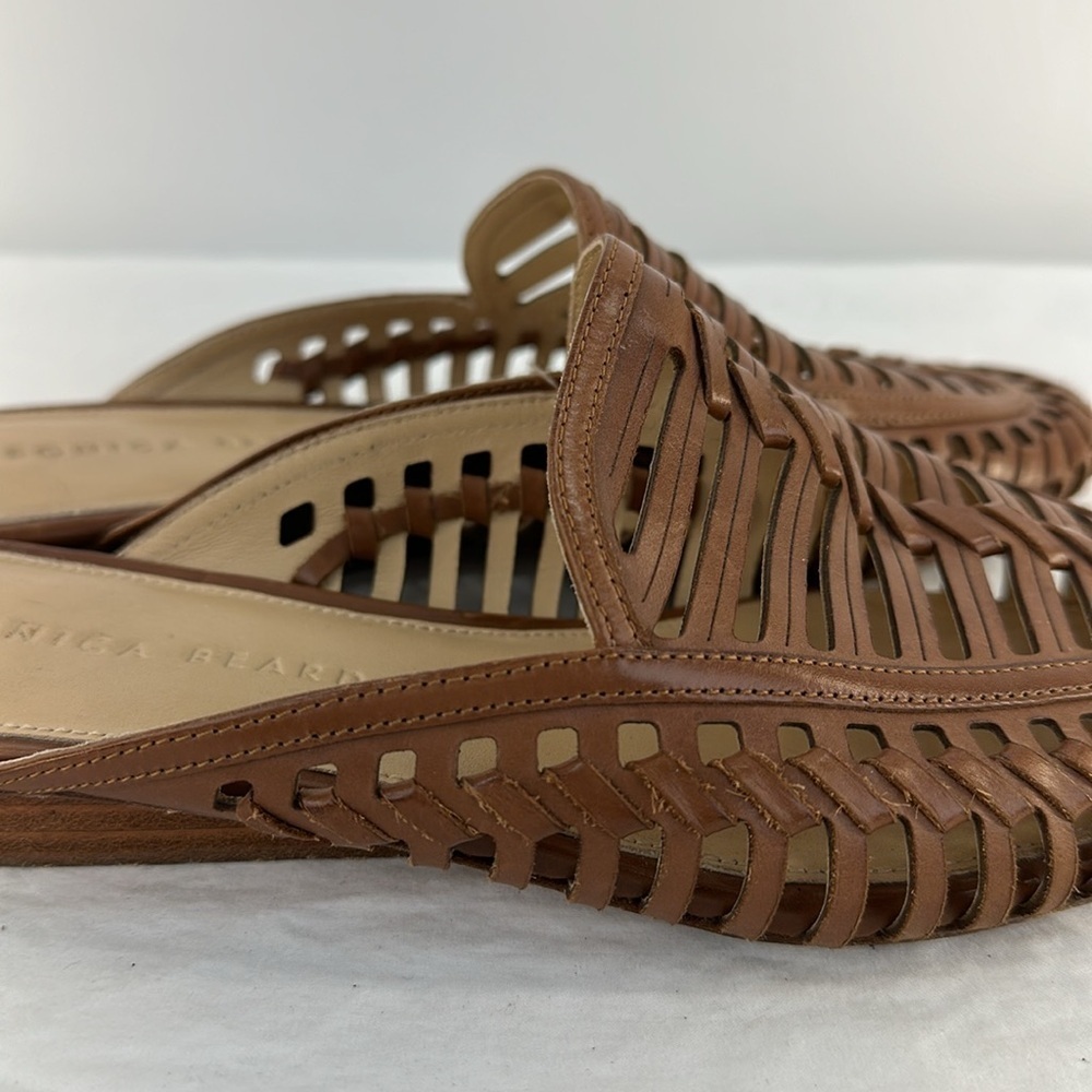 Veronica Beard  Caged Albani Woven Leather Mules, 7.5 - Picture 4 of 9